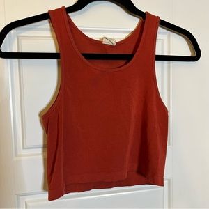 C’EST MOI RUST COLOURED CROPPED TANK TOP MADE WITH RAYON FROM BAMBOO ONE SIZE
